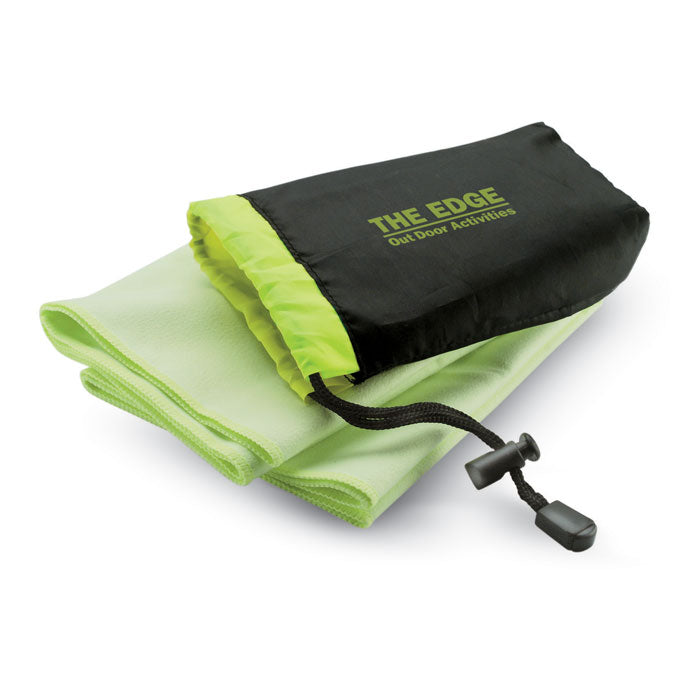 Branded Sport towel in nylon pouch