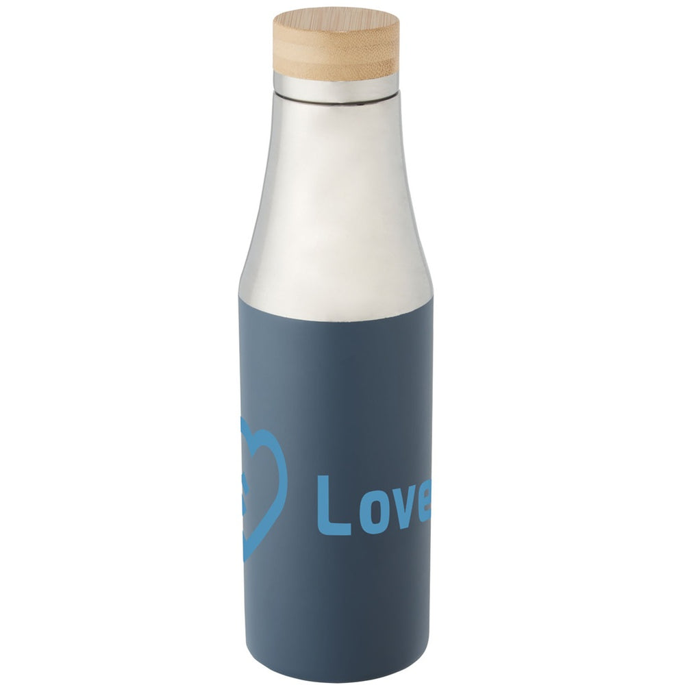 Branded Hulan 540 ml copper vacuum insulated stainless steel bottle with bamboo lid
