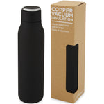 Branded Marka 600 ml copper vacuum insulated bottle with metal loop