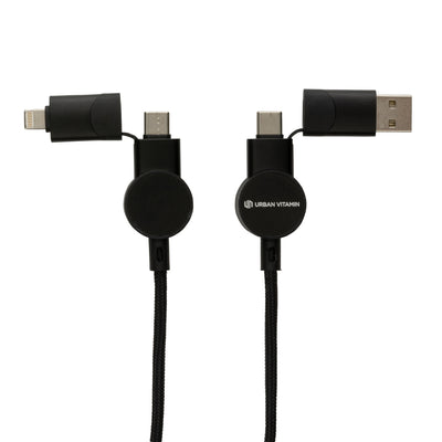 Branded Oakland RCS recycled plastic 6-in-1 fast charging 45W cable