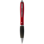 Nash ballpoint pen coloured barrel and black grip in red with branding down the barrel