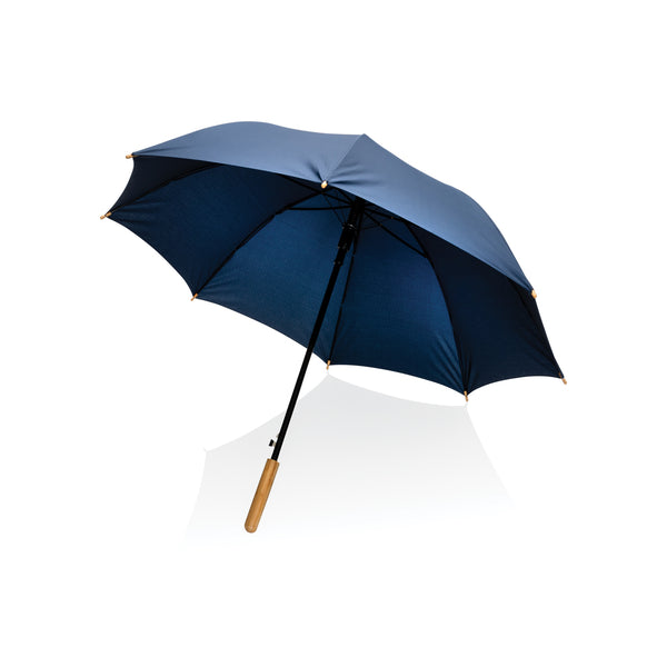 Branded 23" Impact AWARE™ RPET 190T auto open bamboo umbrella