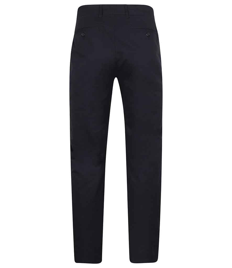Henbury Stretch Flex Waistband Chino Trousers Navy