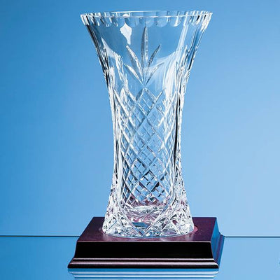 23cm Lead Crystal Panelled Flared Vase