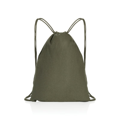 Branded Impact AWARE™ recycled cotton drawstring backpack 145g