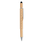 Branded Spirit level pen in bamboo