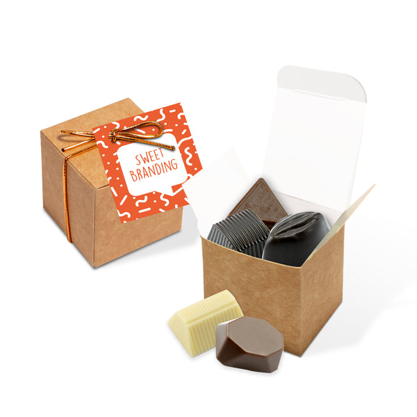 Eco Range - Eco Kraft Cube - 5x Chocolate Truffles