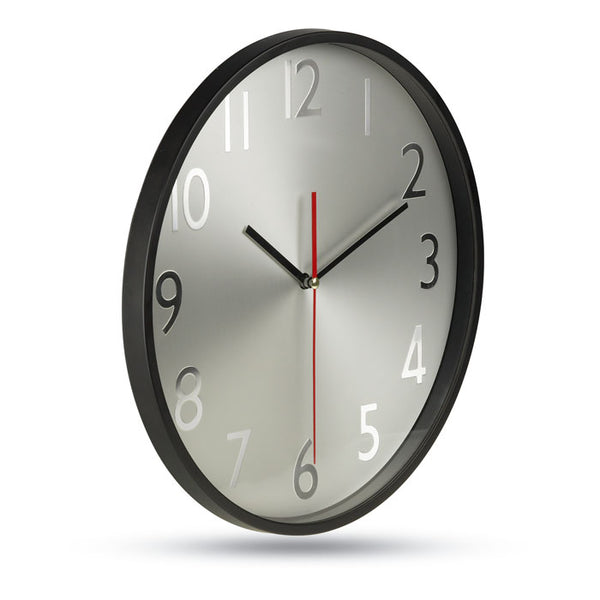 Branded Wall clock w silver background