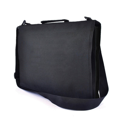 Branded Hutton Black Polyester Satchel Conference Bag With Trim + Pocket