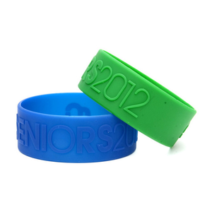 1 Inch Embossed Silicone Wristband - Adult