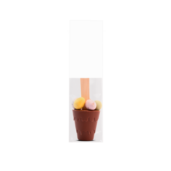 Easter, Eco Info Card, Hot Choc Spoon with Speckled Eggs, Bespoke