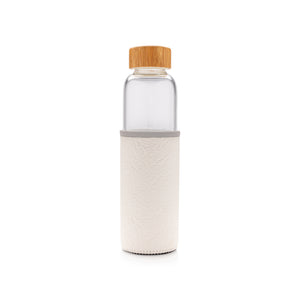 Glass bottle with textured PU sleeve