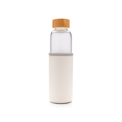 Glass bottle with textured PU sleeve