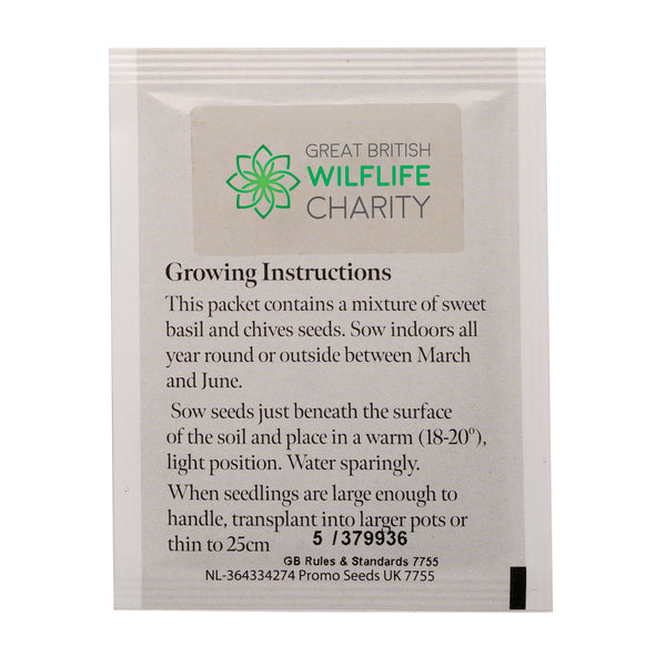 Seed Packet with Sticker to back Kitchen Herbs Mix