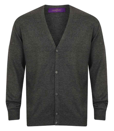 Henbury Lightweight Cotton Acrylic V Neck Cardigan