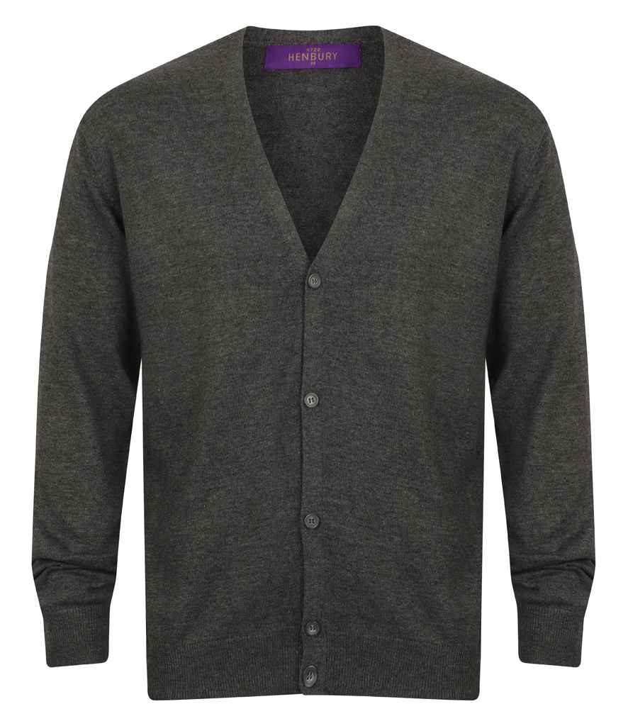 Branded Henbury Lightweight Cotton Acrylic V Neck Cardigan