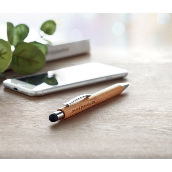 Bamboo stylus pen blue ink | Branded Bamboo pen