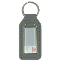 Long Square Shaped Keyfob with Domed Medallion
