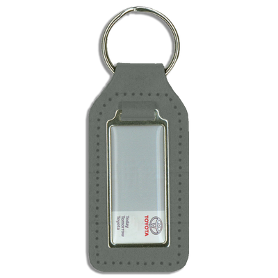 Branded Long Square Shaped Keyfob with Domed Medallion