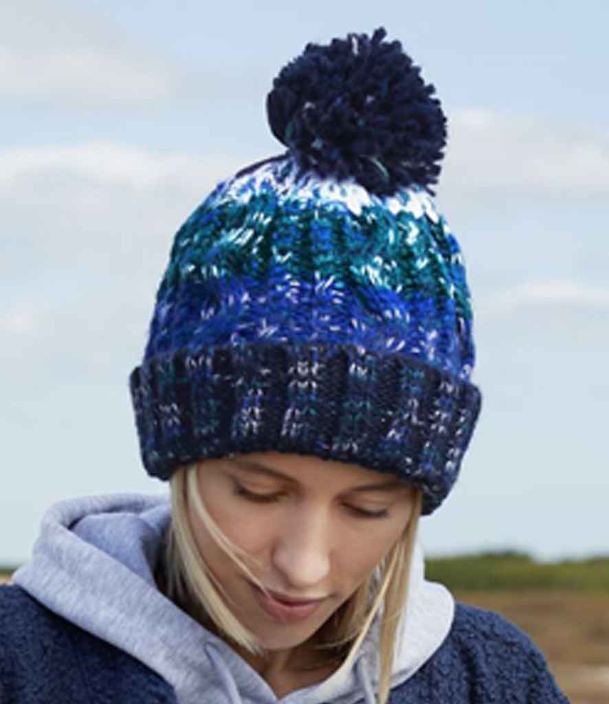 Branded Beechfield Corkscrew Pom Pom Beanie