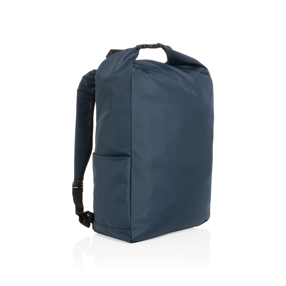 Branded Impact AWARE™ RPET lightweight rolltop backpack