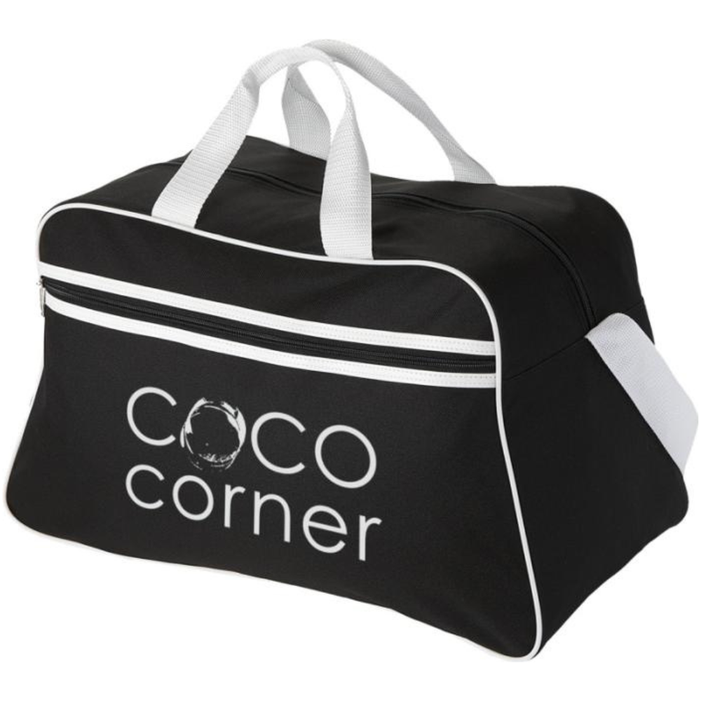 Branded San Jose 2-stripe sports duffel bag 30L