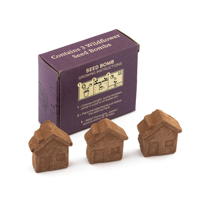 Box of 3 House Shaped Seed Bombs