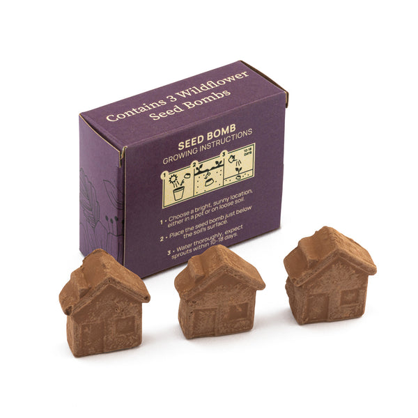 Box of 3 House Shaped Seed Bombs