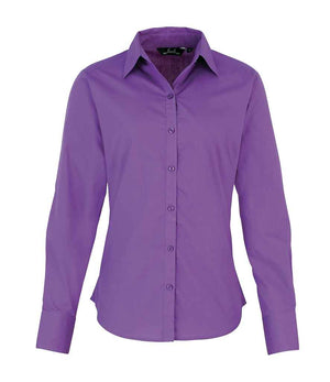 Premier Ladies Long Sleeve Poplin Blouse