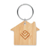 House shaped bamboo key ring-Wood