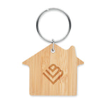 House shaped bamboo key ring-Wood