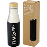 Branded Hulan 540 ml copper vacuum insulated stainless steel bottle with bamboo lid