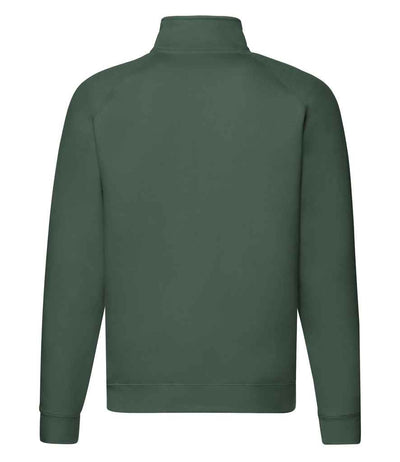 Fruit of the Loom Premium Zip Neck Sweatshirt Bottle Green