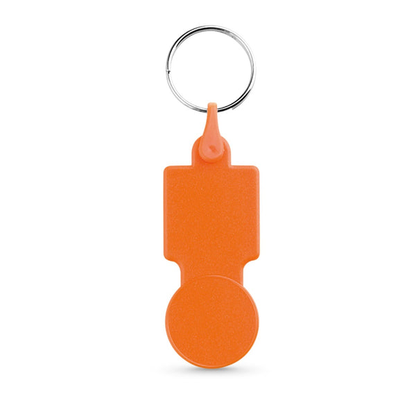 SULLIVAN. Coin-shapped PS keyring for supermarket cart