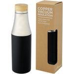 Branded Hulan 540 ml copper vacuum insulated stainless steel bottle with bamboo lid