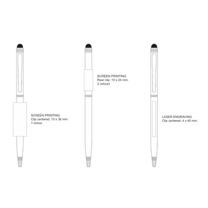 BIC® Sleek Stylus Matt Pen, Blue, Black Ink