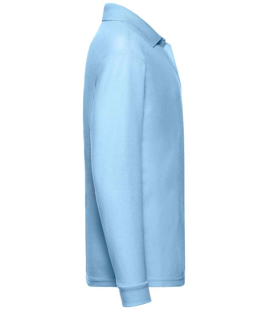 Fruit of the Loom Kids Long Sleeve Poly/Cotton Piqué Polo Shirt Sky Blue