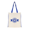Branded 5oz NATURAL cotton shopper bag with piping trim + handles