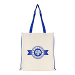 Branded 5oz NATURAL cotton shopper bag with piping trim + handles
