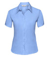 Russell Collection Ladies Short Sleeve Ultimate Non-Iron Shirt Bright Sky
