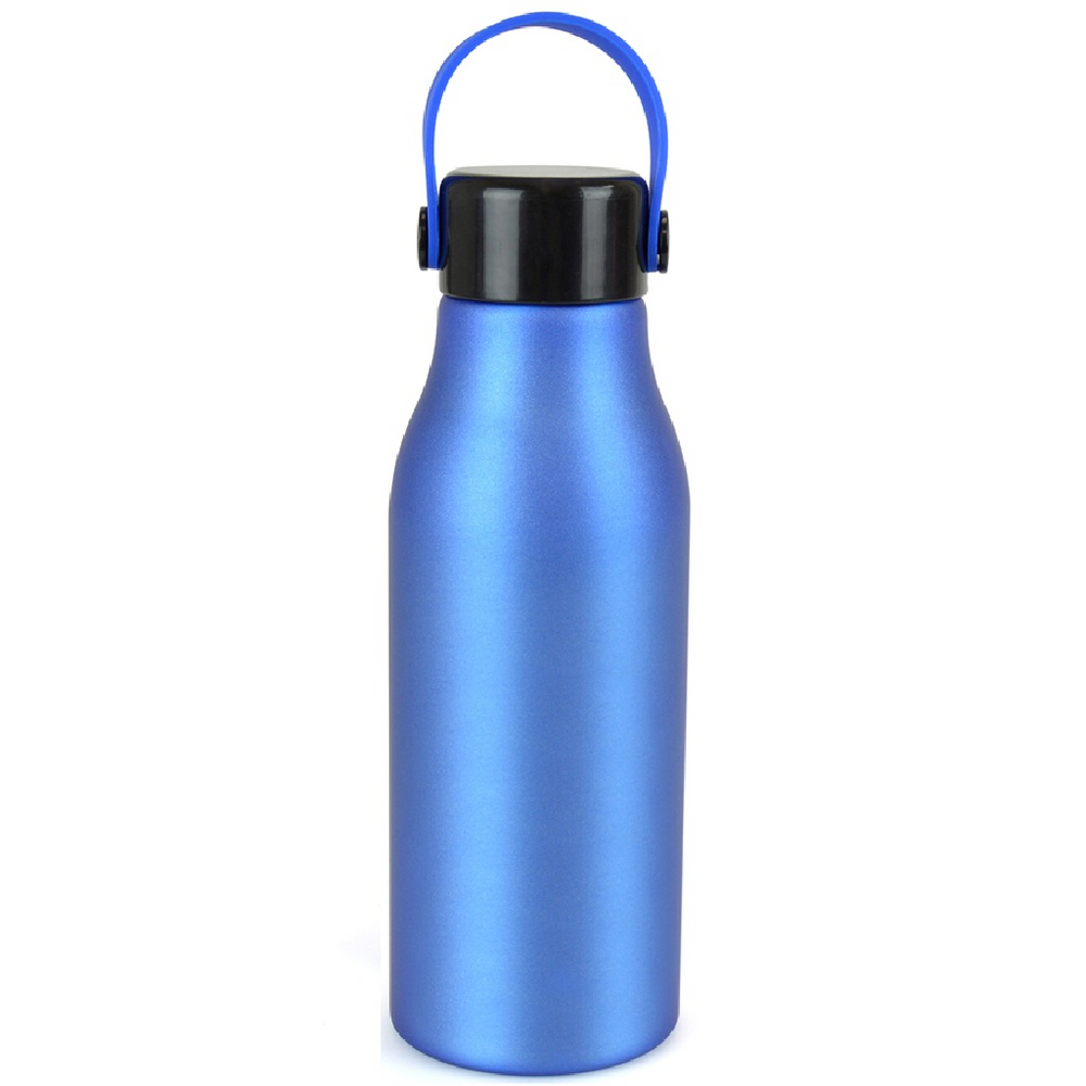 Dapto 680ml Aluminium Water Bottle with Matching Strap Blue