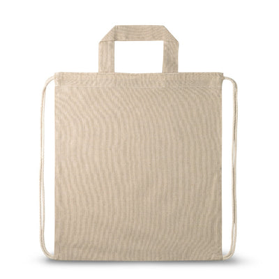 RISSANI. Drawstring backpack bag in recycled cotton (140 g/m²)