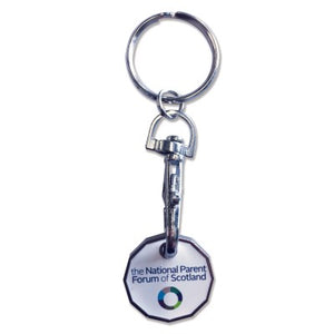 Trolley Coin Keyring - Printed Pound