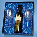 Branded Double Goblet Gift Set with a 75cl Bottle of White Wine