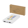 Adhil 10.000 mAh 10W recycled plastic power bank with 2 built-in cables