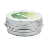 Branded Vegan lip balm in round tin