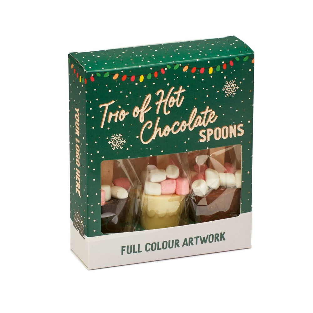 Trio of Hot Chocolate Spoon Gift - Gold - Milk & Dark