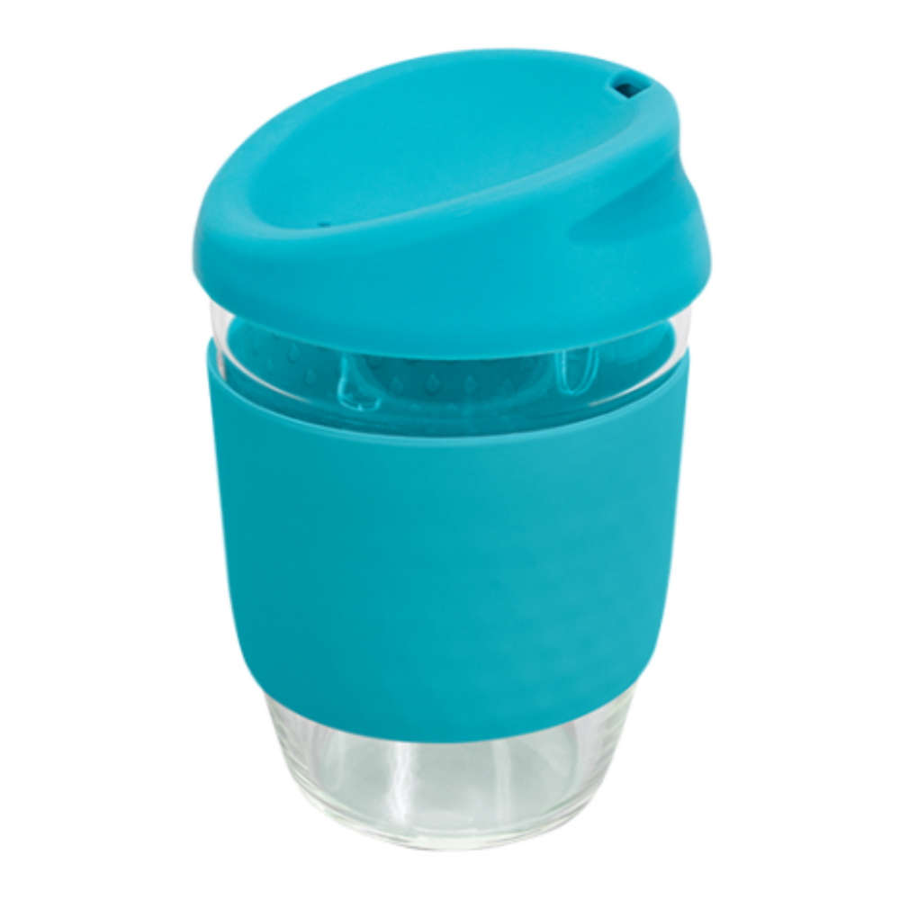 Branded Glass Coffee Cup with Silicone Band - Kiato Cup