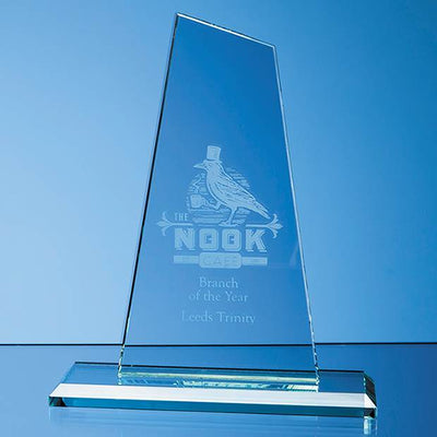 20cm x 11cm x 12mm Jade Glass Mountain Award