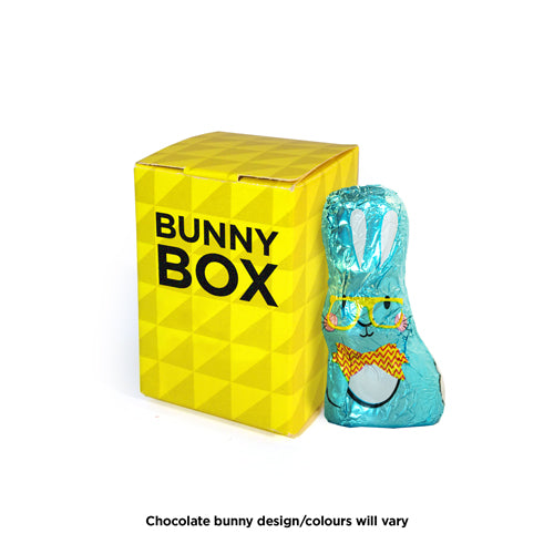 Chocolate rabbit in foil with a recycled box | Totally Branded